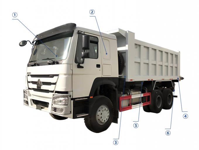 Caminhão basculante de Sinotruk 6x4 com o caminhão chinês da plataforma do corpo da reviravolta