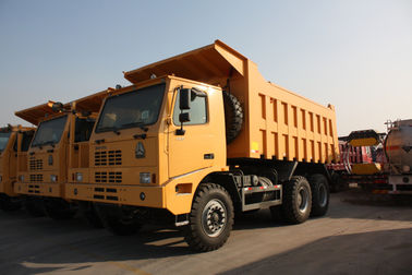 Caminhão basculante amarelo do caminhão basculante da mineração 10 veículos com rodas/com a caixa de aço da carga