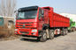 caminhão basculante resistente vermelho de Sinotruk Howo 8x4 das rodas 50T 12 com 30M3 capacidade LHD
