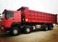 o caminhão basculante resistente de 8×4 371HP 32 toneladas carrega a cor amarela vermelha branca da caixa da descarga 30CBM