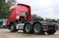 Sinotruk vermelho Howo 6x4 semi principal - caminhão 10 Wheeler Trator Truck do motor