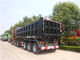 Tri caminhão hidráulico de Axle Rear Tipping Dump Trailer com o cilindro hidráulico de Hyva