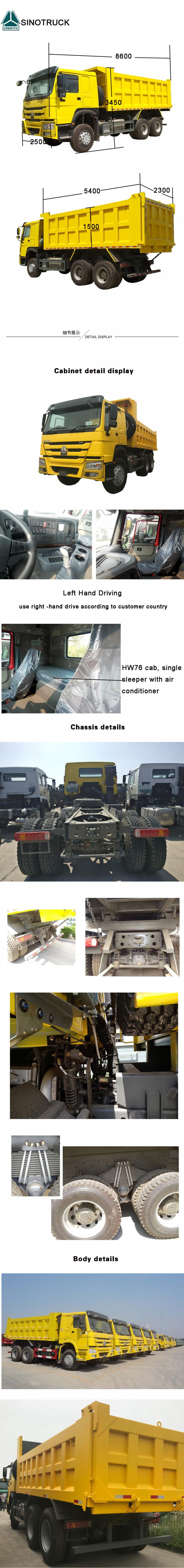 HOWO usado de Etiópia do preço de Sinotruk sino e novo 6x4 16 20 roda cúbica Tipper Truck Mining Dump Truck do medidor 10 para a venda